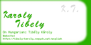 karoly tibely business card
