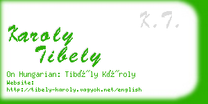 karoly tibely business card